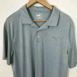 Puma Short Sleeve Polo XL Gray Logo Shirt